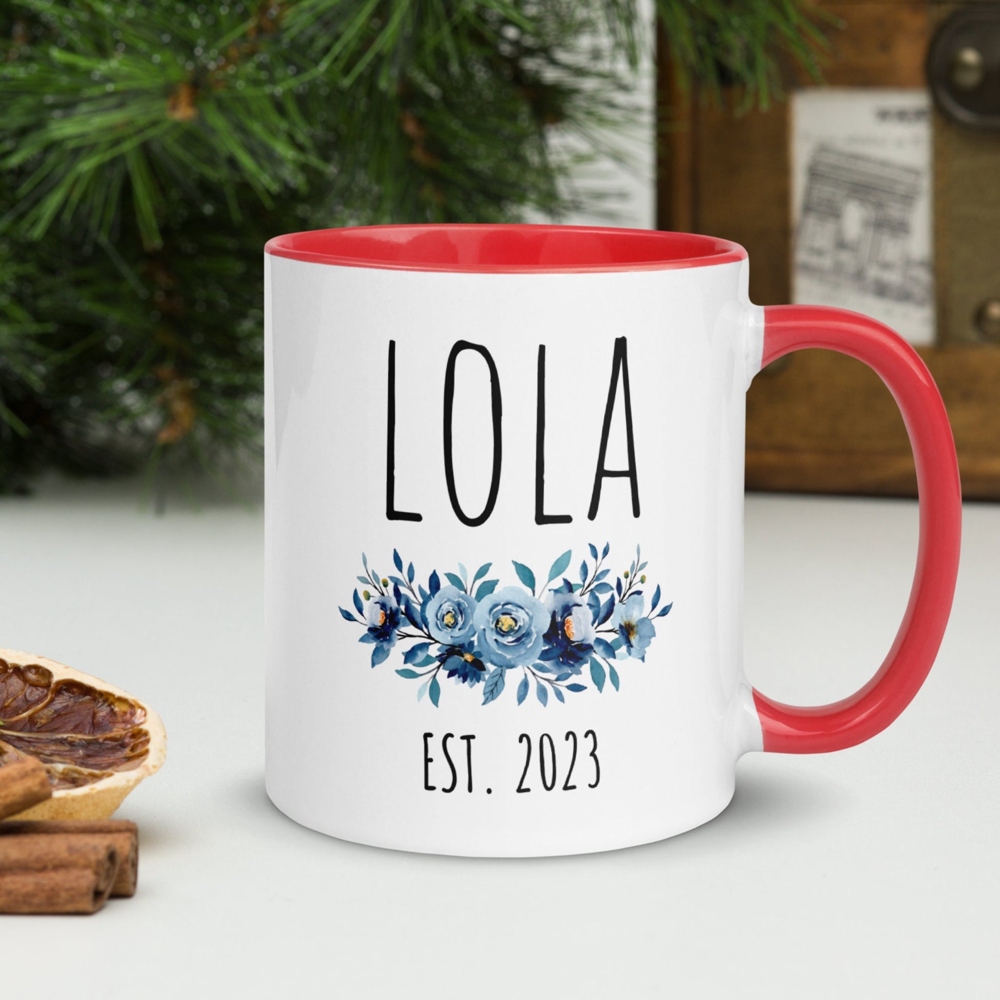 Lola Mug, Flower Name Mug, Custom Name Mug, Name Coffee Mug - Zehnaria - FAMILY & FRIENDS - Mugs