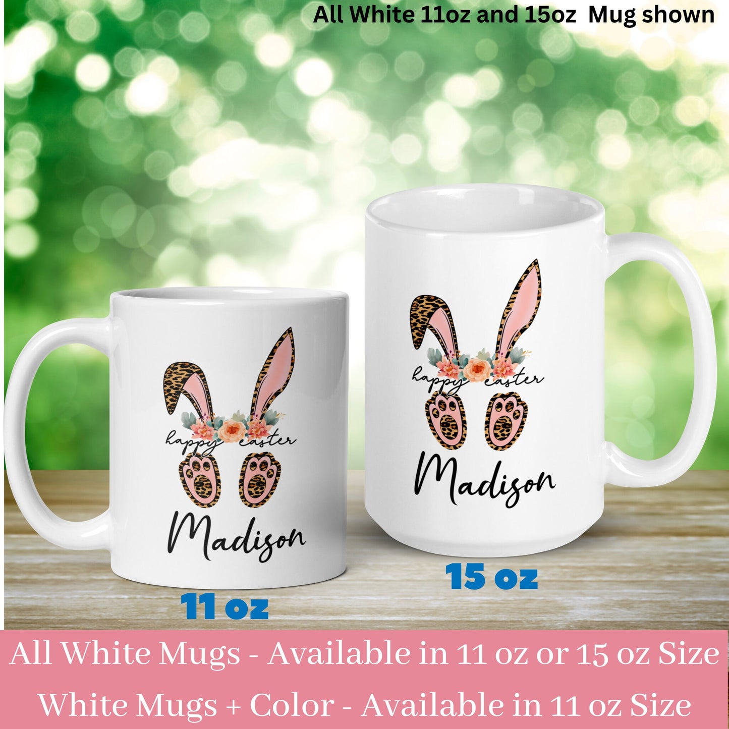 Personalized Easter Mug, Easter Bunny Mug - Zehnaria - MORE HOLIDAYS & SEASONS - Mugs