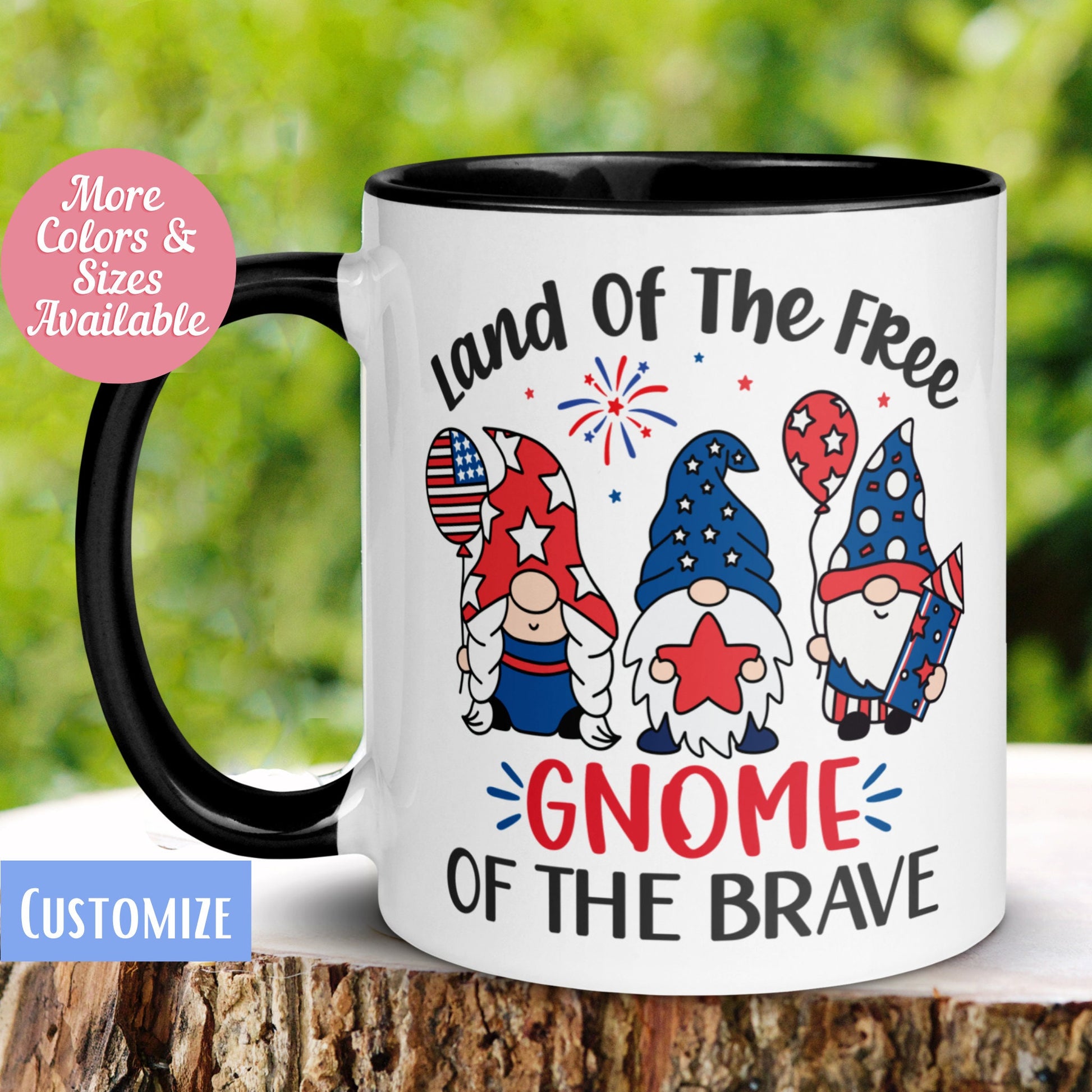 Patriotic Gnome Mug, Memorial Day Mug, Independence Day Mug, Fourth of July Mug - Zehnaria - MORE HOLIDAYS & SEASONS - Mugs