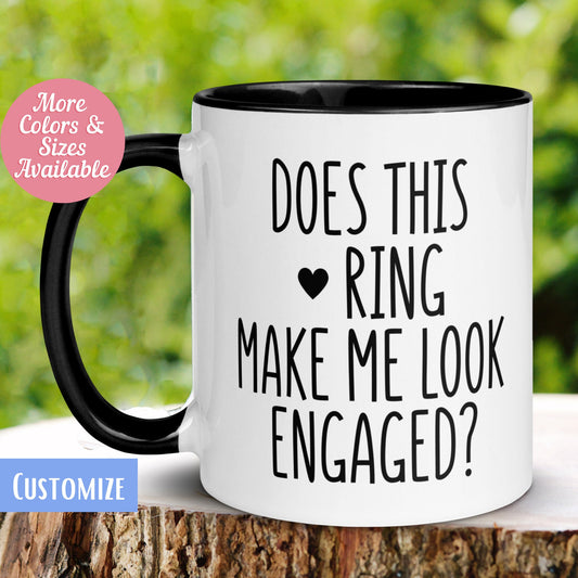 Engagement Mug, Engagement Ring, Getting Married Mug, Bridal Mug - Zehnaria - FUNNY HUMOR - Mugs