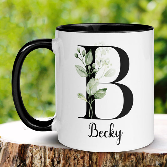 Personalized Gift, Name Mug, Initial Mug, Single Letter Mug - Zehnaria - ALL PERSONALIZED - Mugs