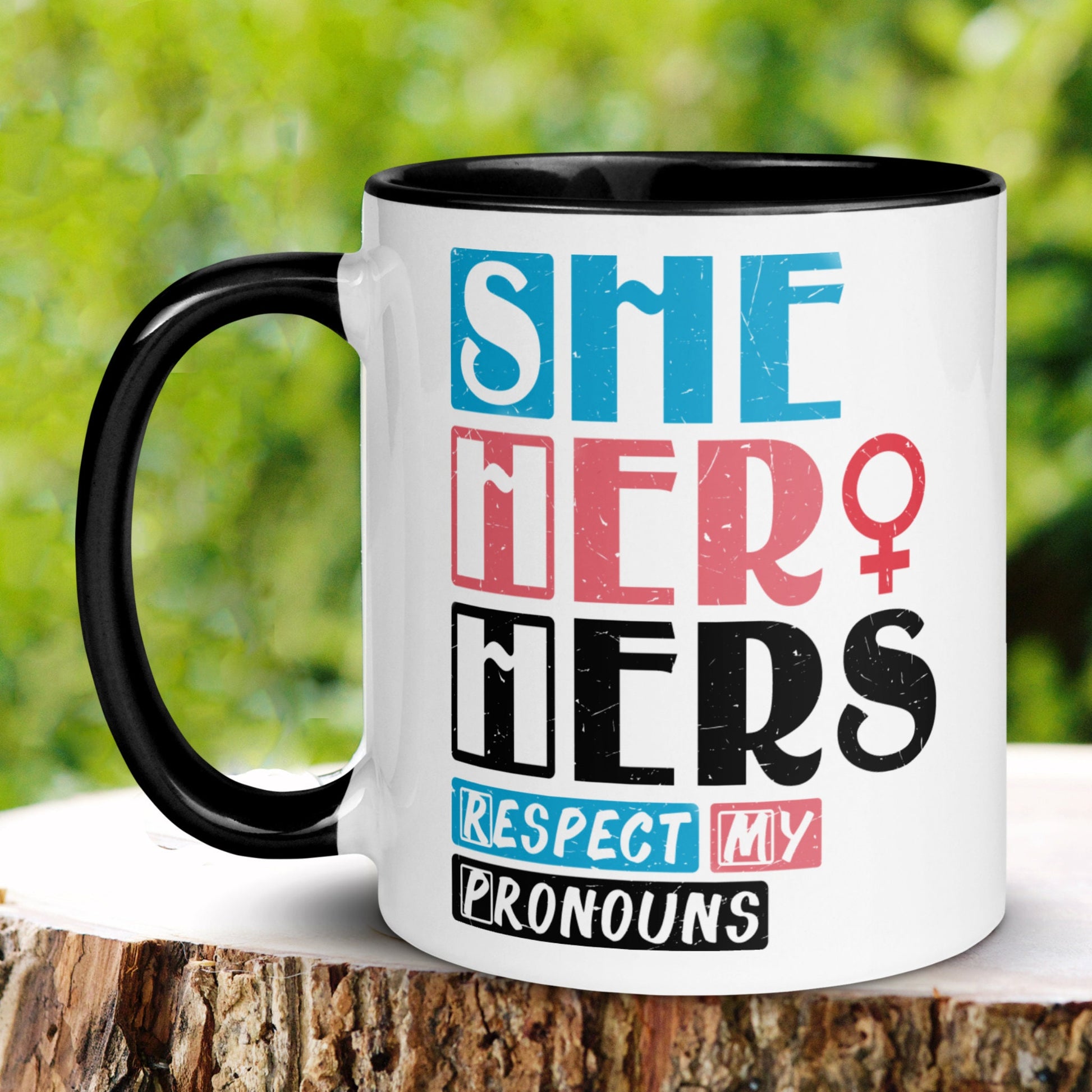 Pronoun Mug, 15 oz 11 oz, Non Binary, Gay Pride Month - Zehnaria - HOBBIES & TRAVEL - Mugs