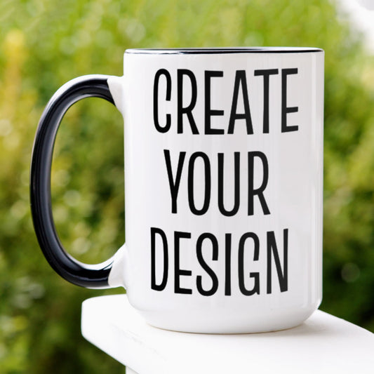 Personalized Mug, Custom Mug, 11 oz 15 oz Mug, Create Your Design Text Here - Zehnaria - ALL PERSONALIZED - Mugs