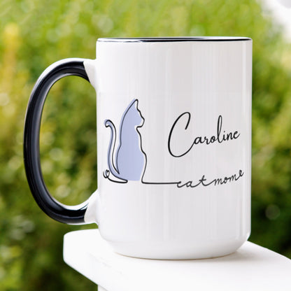 Cat Mom Mug, Custom Cat Mug, Mug for Cat Lover, Personalized Cat Mom - Zehnaria - PETS & ANIMALS - Mugs