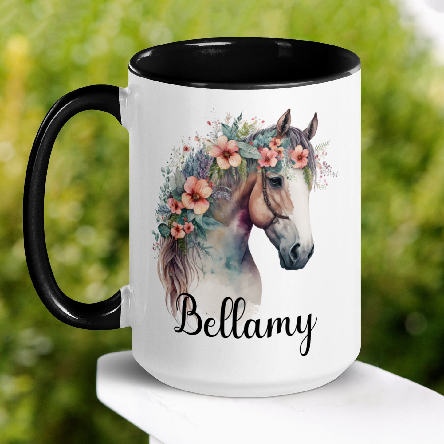 Horse Mug, Horse Gifts, Personalized Name Coffee Mug, Custom Horse Cup - Zehnaria - PETS & ANIMALS - Mugs