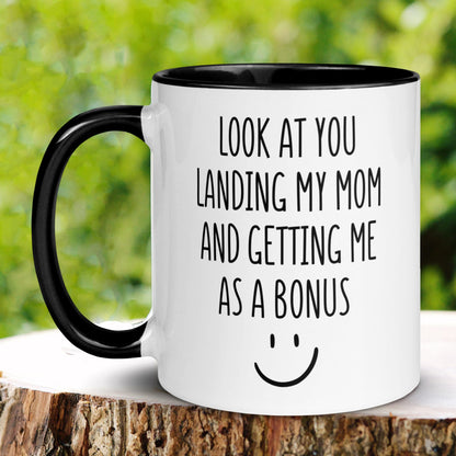 Bonus Dad Mug, Mug for Step Dad, Look At You Landing My Mom, Fathers Day Gift - Zehnaria - FAMILY & FRIENDS - Mugs