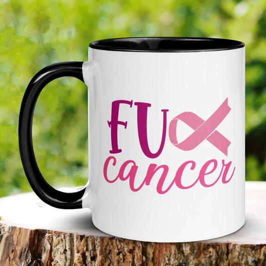 Fuck Cancer Mug, Cancer Care Package, Breast Cancer Gifts, Cancer Survivor Gift - Zehnaria - INSPIRE & MOTIVE - Mugs