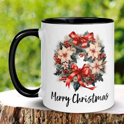 Christmas Gifts, Christmas Wreath, Christmas Mug, Merry Christmas - Zehnaria - WINTER HOLIDAY - Mugs