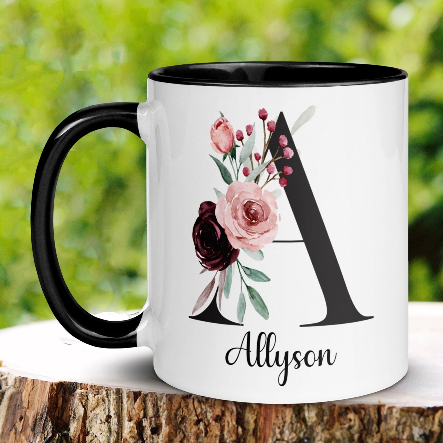 Name Mug, Initial Letter Mug, 15 oz 11 oz, Monogram Mug - Zehnaria - ALL PERSONALIZED - Mugs