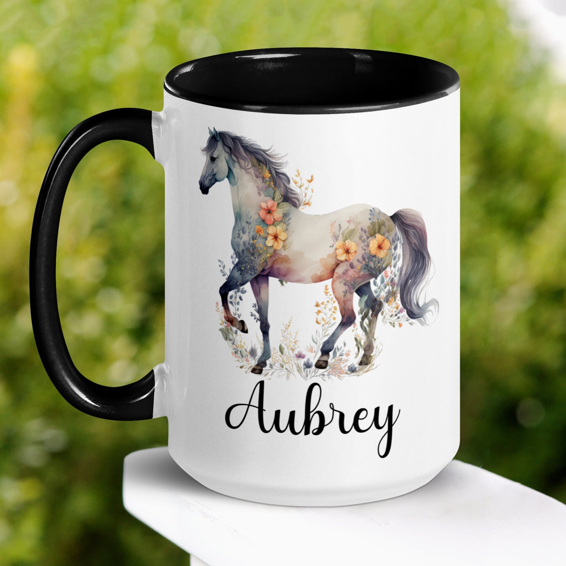 Horse Mug, Horse Gifts, Personalized Name Coffee Mug, Custom Horse Cup - Zehnaria - PETS & ANIMALS - Mugs