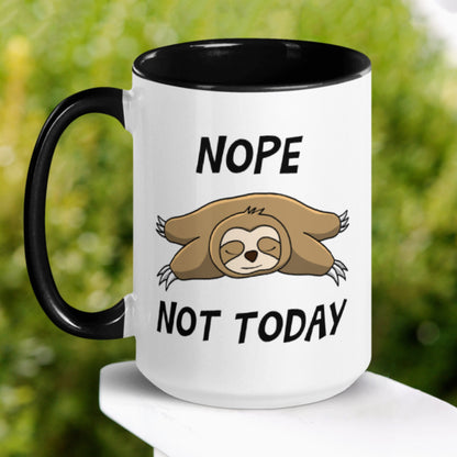 Sloth Mug, Nope Not Today Mug, Funny Mug, Animal Mug - Zehnaria - FUNNY HUMOR - Mugs