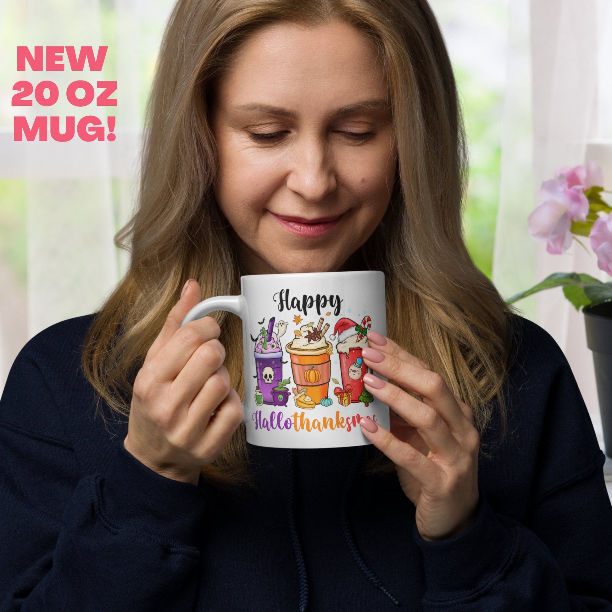 Happy Hallothanksmas Mug, Funny Holiday Coffee Gift for Christmas, Tis the Season Mug, Christmas Mug - Zehnaria - WINTER HOLIDAY - Mugs