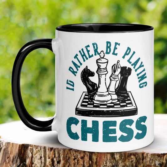 Chess Lover Mug, I'd Rather Be Playing Chess Mug, Chess Player Mug, Chess Opponent - Zehnaria - HOBBIES & TRAVEL - Mugs