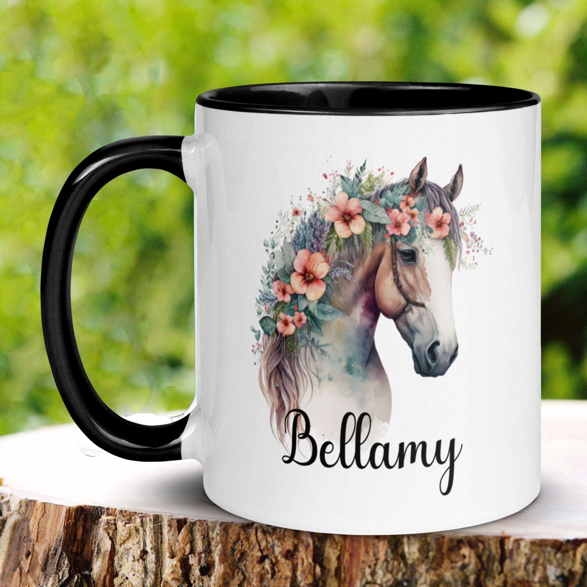 Horse Mug, Horse Gifts, Personalized Name Coffee Mug, Custom Horse Cup - Zehnaria - PETS & ANIMALS - Mugs