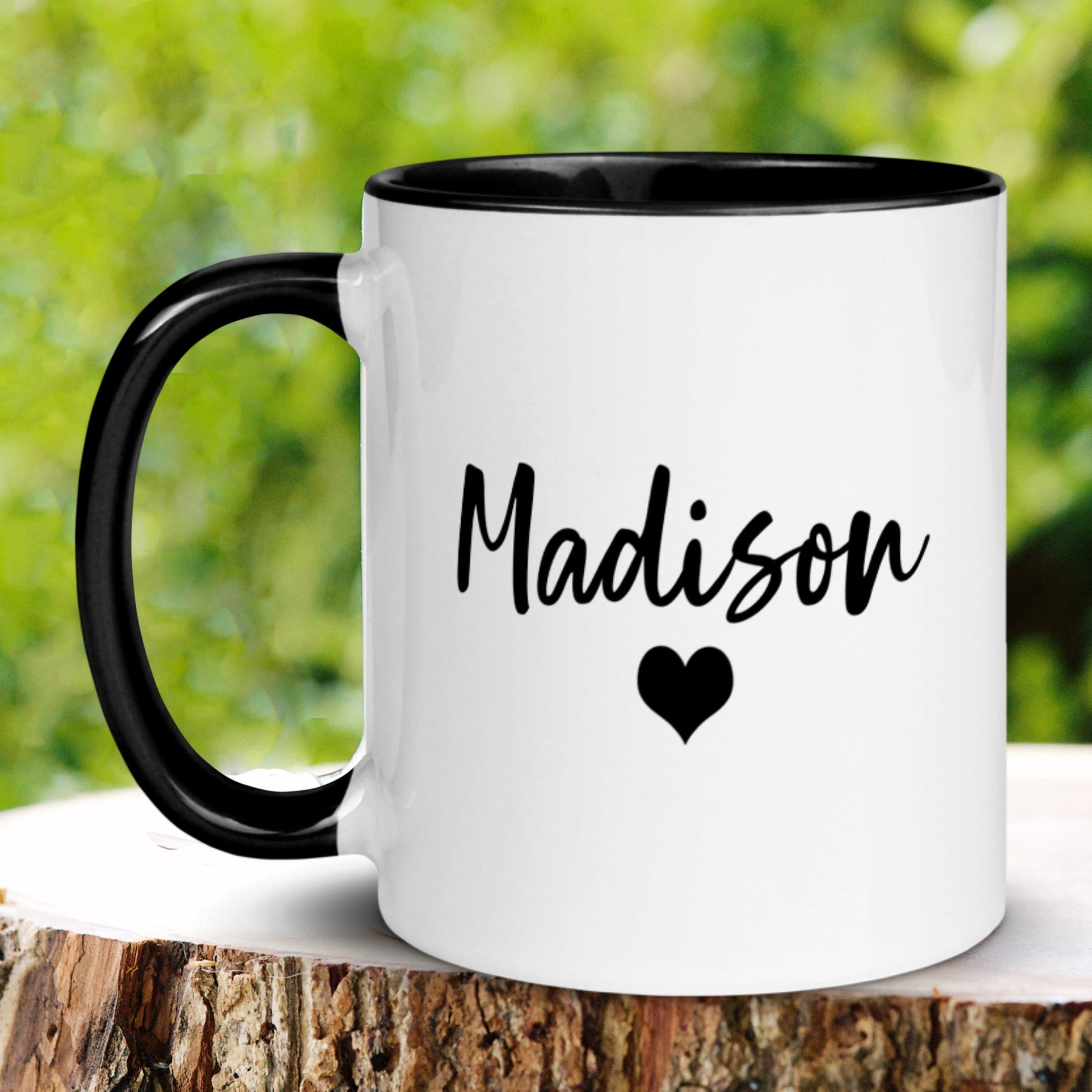 Valentines Day, Personalized Heart Mug, Custom Name Mug, Heart Coffee Mug - Zehnaria - ALL PERSONALIZED - Mugs