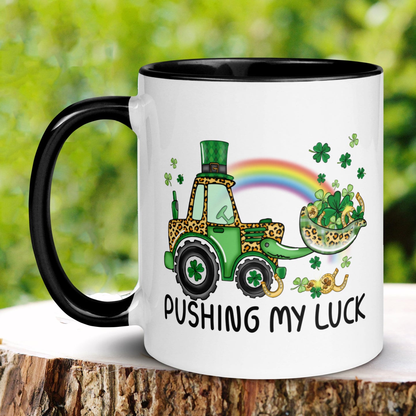 St Patricks Day Gifts, Pushing My Luck, Irish Coffee Mug, Saint Patrick's Day Gift - Zehnaria - MORE HOLIDAYS & SEASONS - Mugs