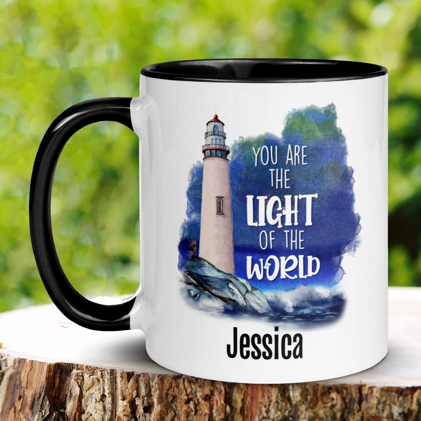 Christian Gifts, Christian Mugs, Lighthouse Mug, Personalized Mug - Zehnaria - OFFICE & WORK - Mugs