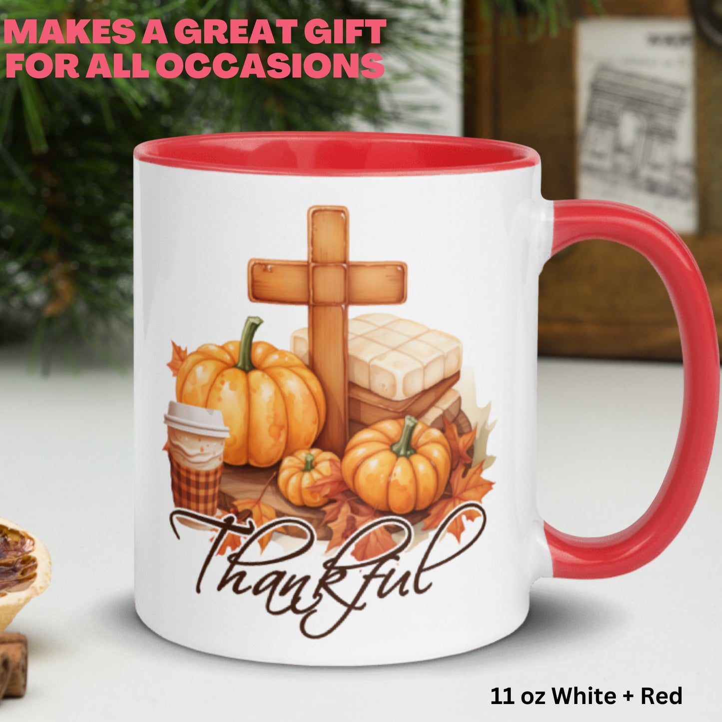 Christian Gifts, Christian Mugs, Thanksgiving Mug, Holiday Mug - Zehnaria - MORE HOLIDAYS & SEASONS - Mugs