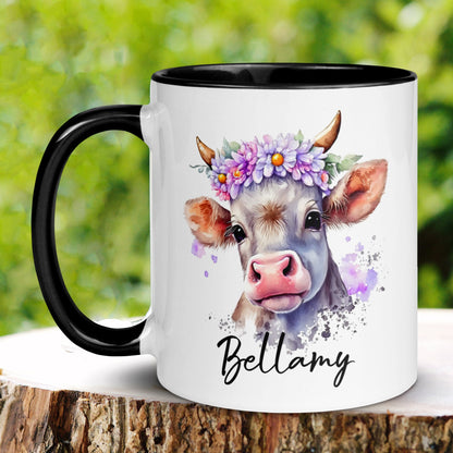 Personalized Cow Mug, Custom Name Mug, Name Mug Personalized, Cow Lover Gifts - Zehnaria - PETS & ANIMALS - Mugs