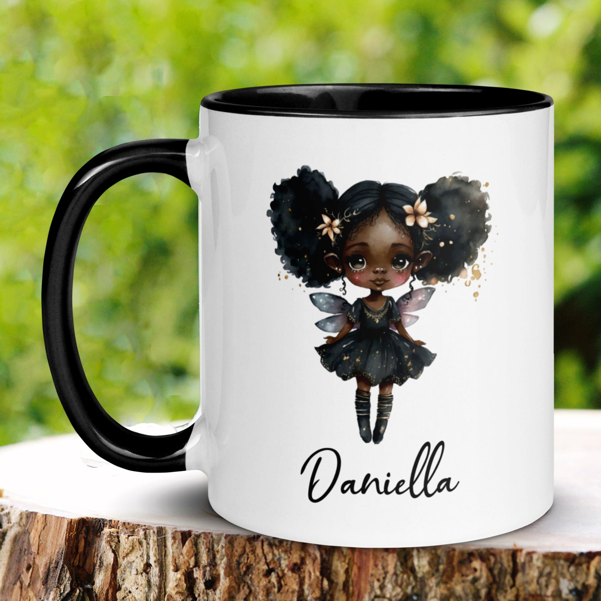 Fairy Mug, Personalize Custom Name Mug, African American Fairy, Black Girl Magic - Zehnaria - ALL PERSONALIZED - Mugs