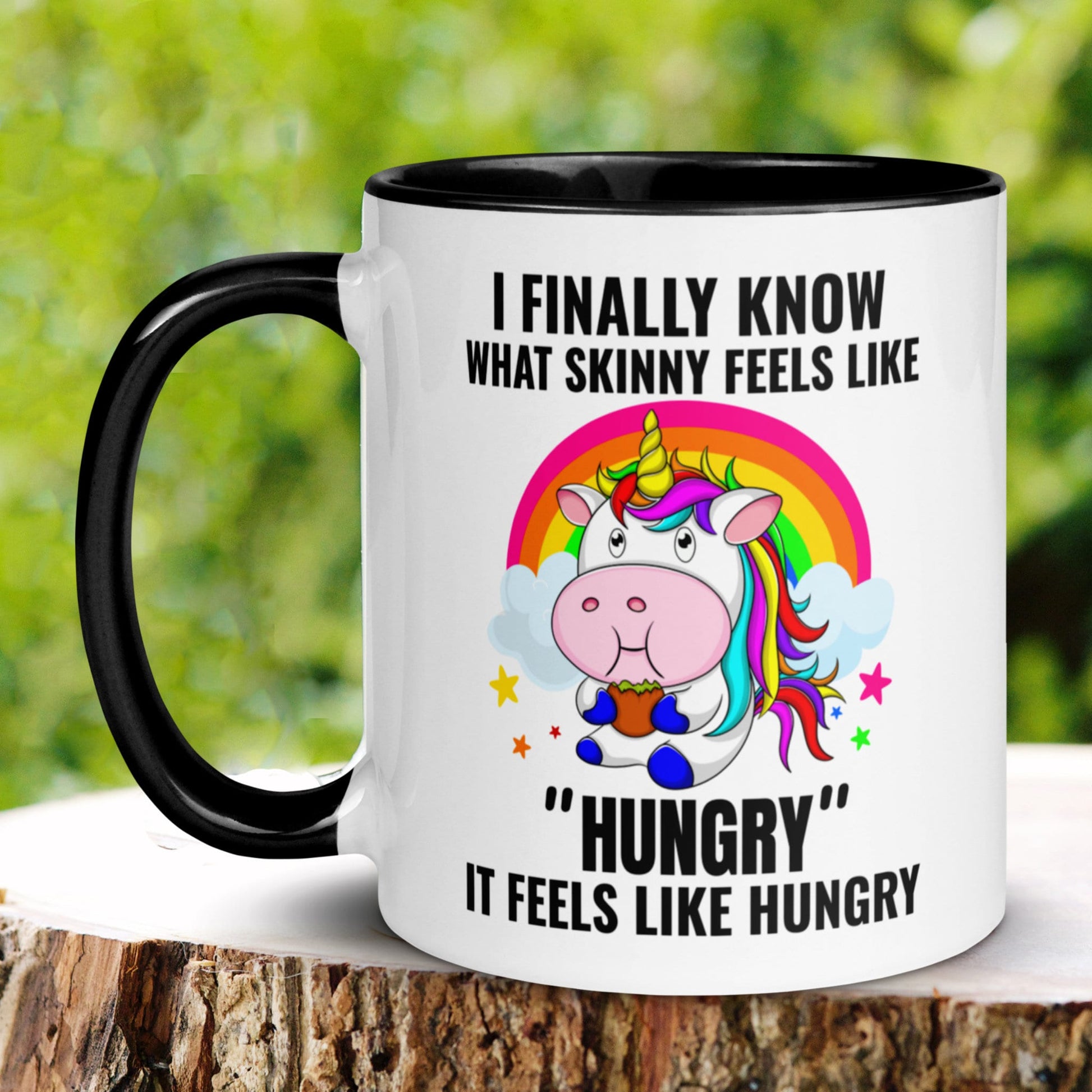 Weight Loss Mug, Sassy Mug, Funny Unicorn Mug, Hungry Skinny - Zehnaria - FUNNY HUMOR - Mugs