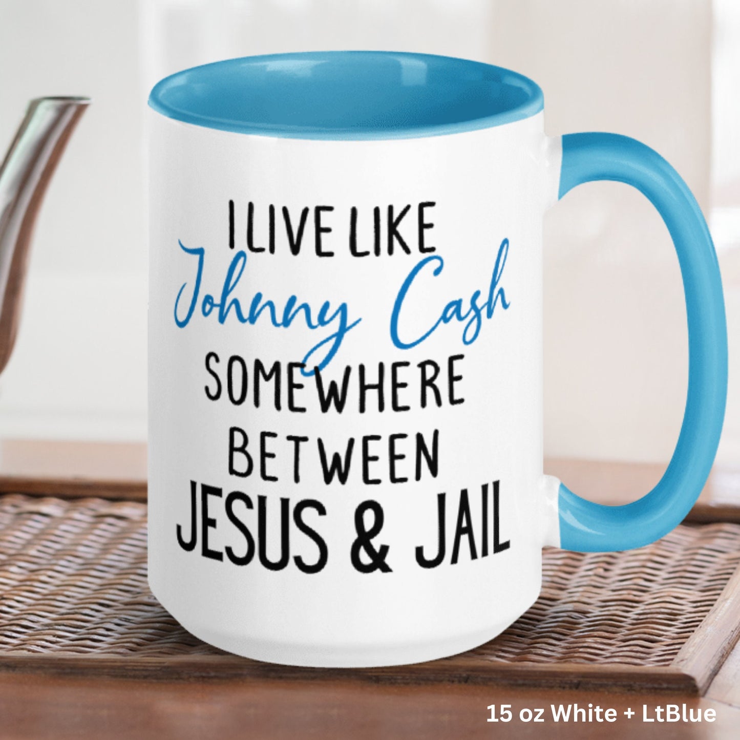 Johnny Cash Mug, Jesus and Jail Mug - Zehnaria - FUNNY HUMOR - Mugs