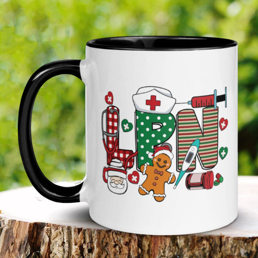 Nurse Gift, Christmas Gifts, LPN Mug, Christmas LPN Mug - Zehnaria - WINTER HOLIDAY - Mugs