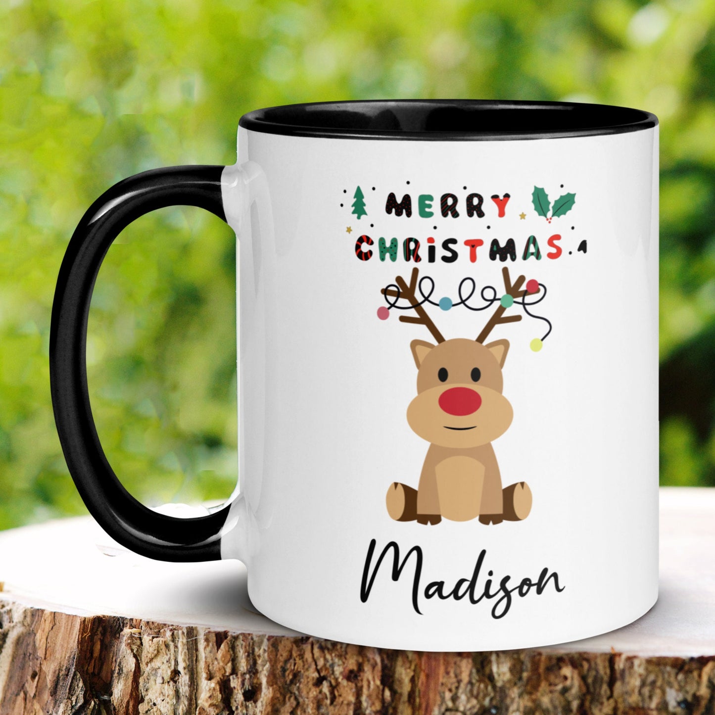 Personalized Gift, Personalized Mug, Christmas Mugs, Reindeer Mug - Zehnaria - WINTER HOLIDAY - Mugs