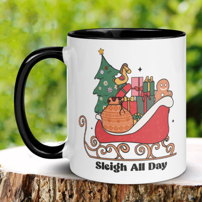 Christmas Gifts, Christmas Mug, Sleigh All Day Mug, Holiday Mug - Zehnaria - WINTER HOLIDAY - Mugs