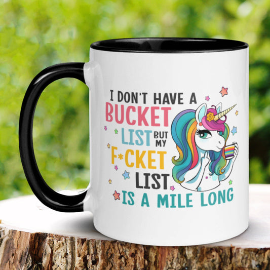 Funny Unicorn Mug, Sassy Mug, Bucket List Mug, Profanity Mug - Zehnaria - FUNNY HUMOR - Mugs