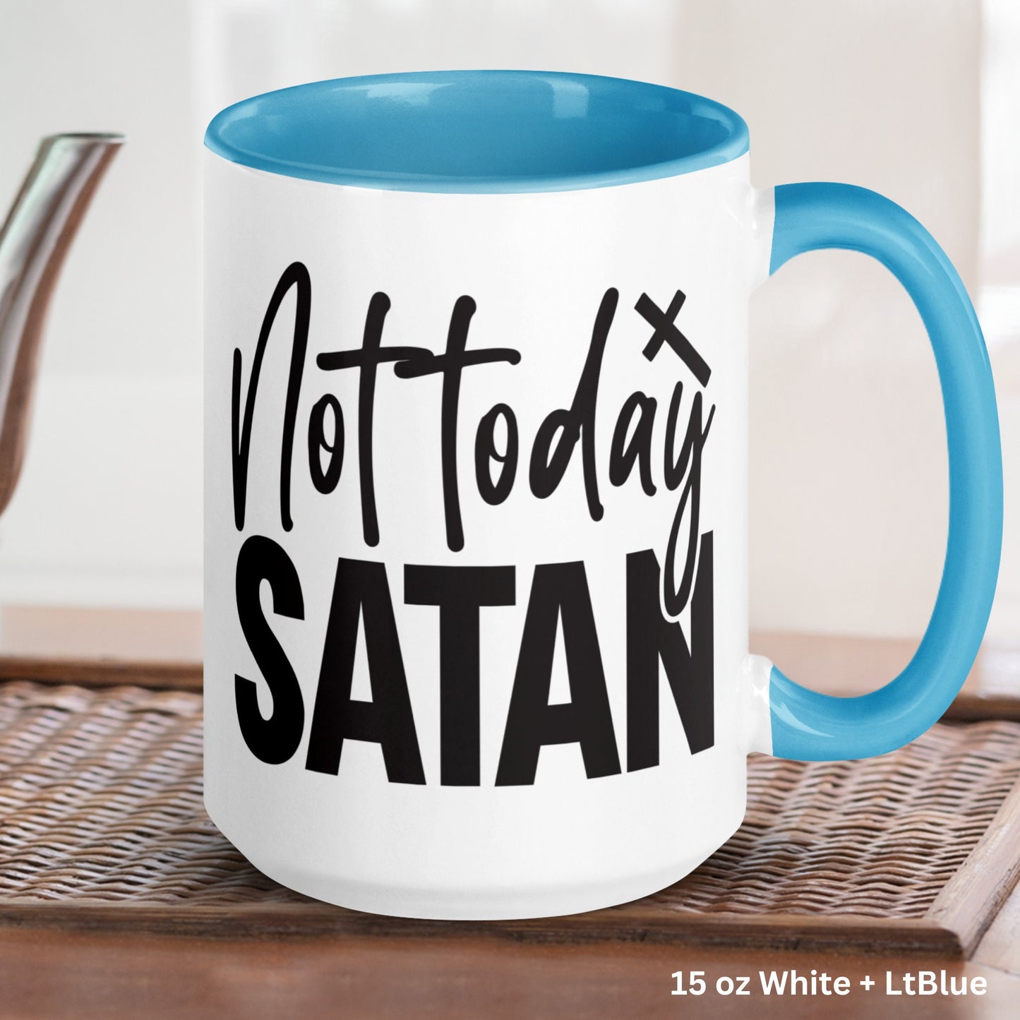 Christian Gifts, Christian Mugs, Not Today Satan, Inspiration Mug - Zehnaria - INSPIRE & MOTIVE - Mugs