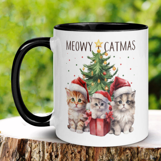 Christmas Cat Mug, Cat Mom Mug, Cat Lover Gift, Cat Dad Gift - Zehnaria - WINTER HOLIDAY - Mugs