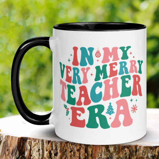 Teacher Gift for Christmas, Gift For Teacher Mug, Retro Christmas, Holiday Mug - Zehnaria - WINTER HOLIDAY - Mugs