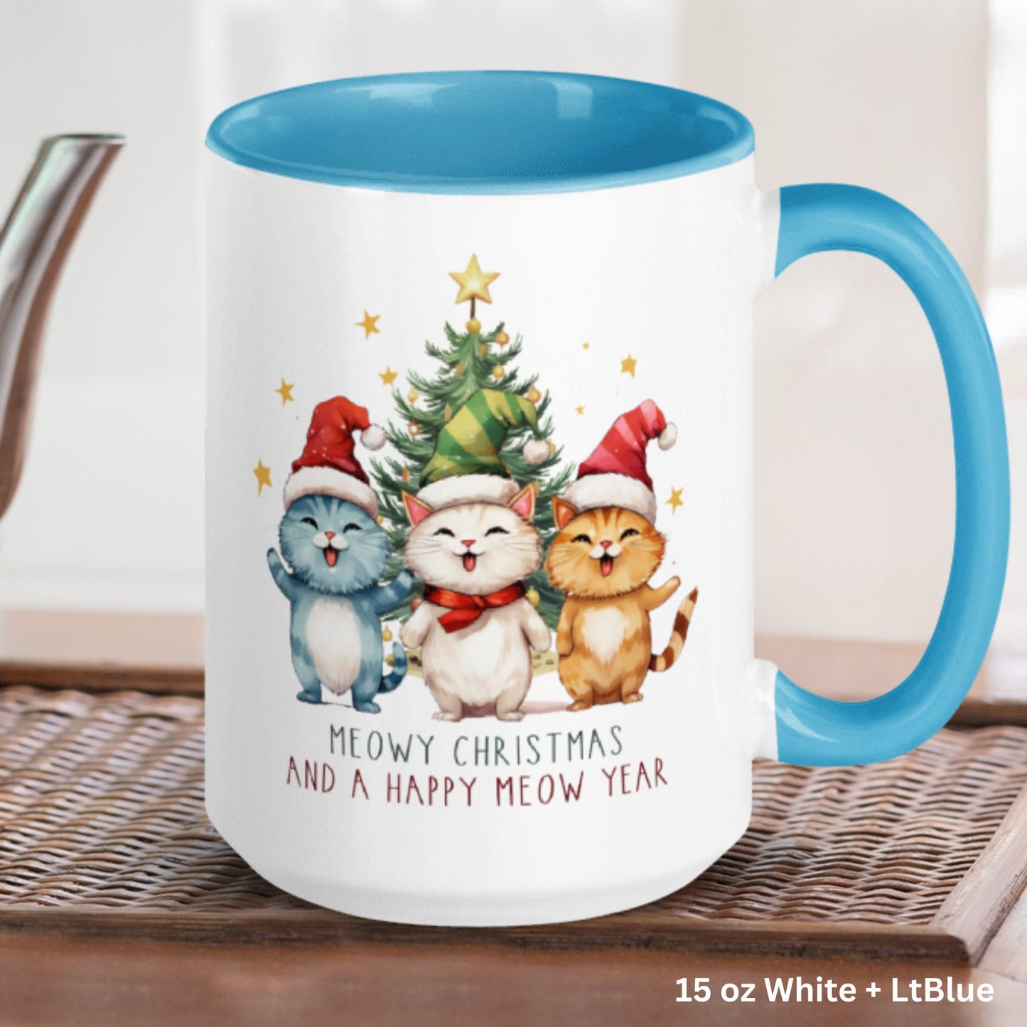 Christmas Gifts, Meowy Christmas, Happy New Year, Cat Mug - Zehnaria - WINTER HOLIDAY - Mugs