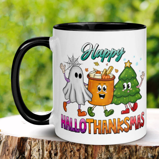 Happy Hallothanksmas Mug, Gift for Christmas, Tis the Season Mug, Christmas Mug - Zehnaria - WINTER HOLIDAY - Mugs