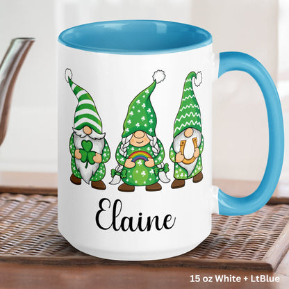 Garden Gnome Mug, Personalized Gift, St Patricks Day Gifts, Irish Coffee Mug - Zehnaria - MORE HOLIDAYS & SEASONS - Mugs