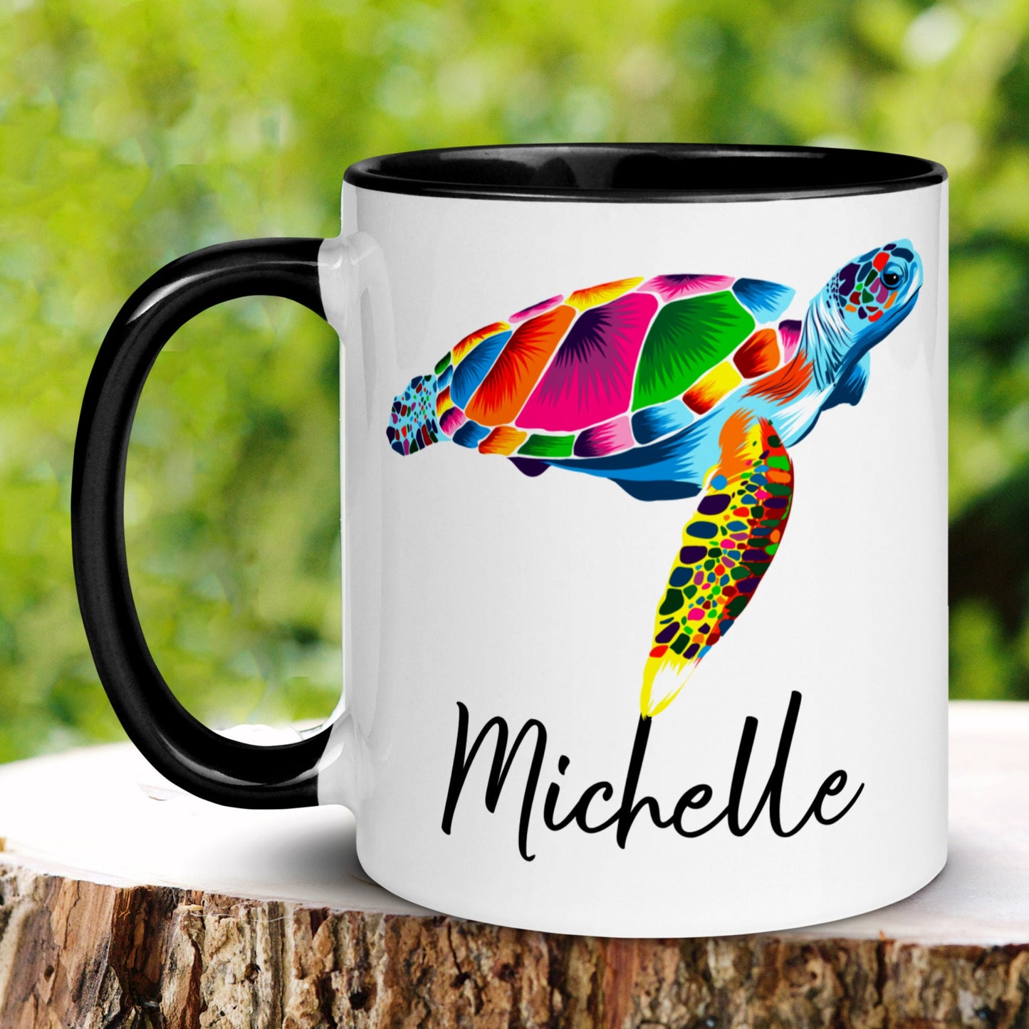 Personalized Turtle Mug, Name Mug, Custom Coffee Mug, Animal Mug - Zehnaria - PETS & ANIMALS - Mugs