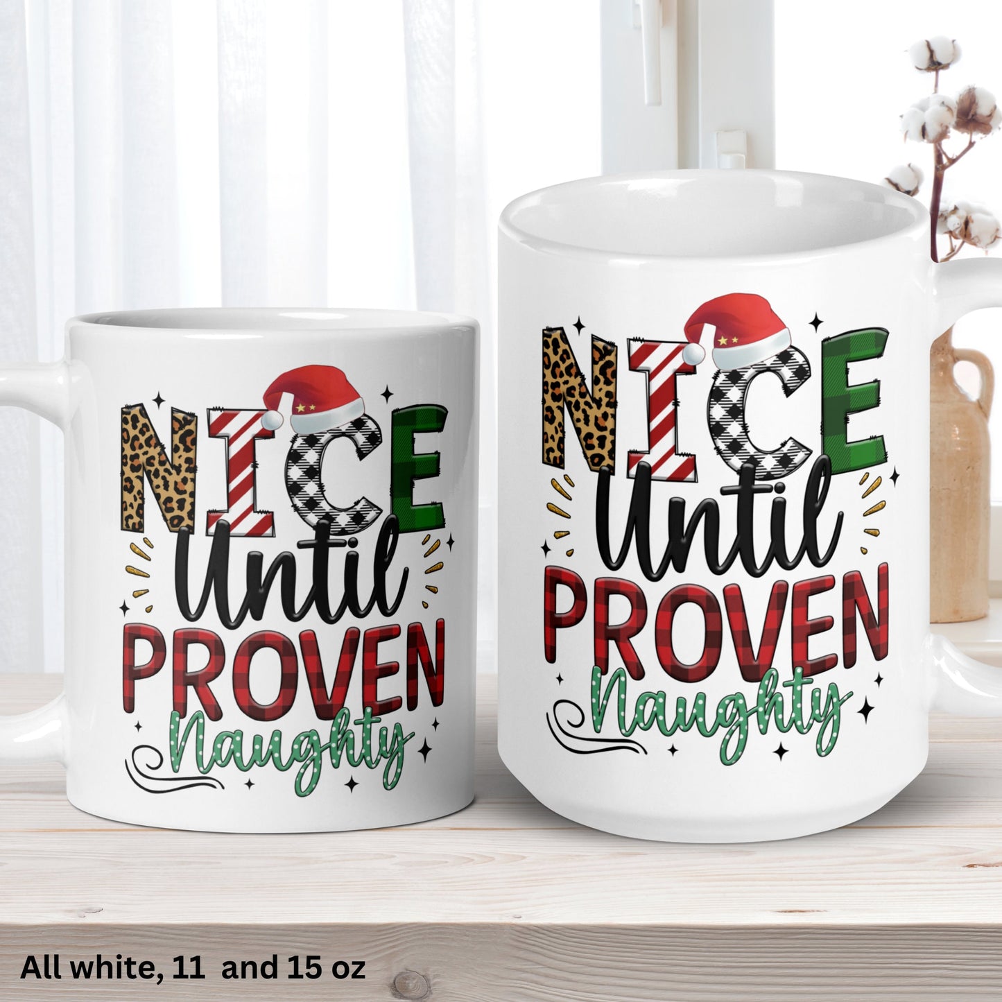 Nice Until Proven Naughty, Christmas Mug, Christmas Gifts, Santa's List - Zehnaria - WINTER HOLIDAY - Mugs