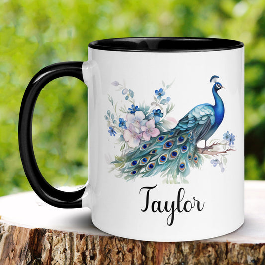 Personalized Peacock Mug, Peacock Gifts, Personalized Gifts, Peacock Decor - Zehnaria - PETS & ANIMALS - Mugs