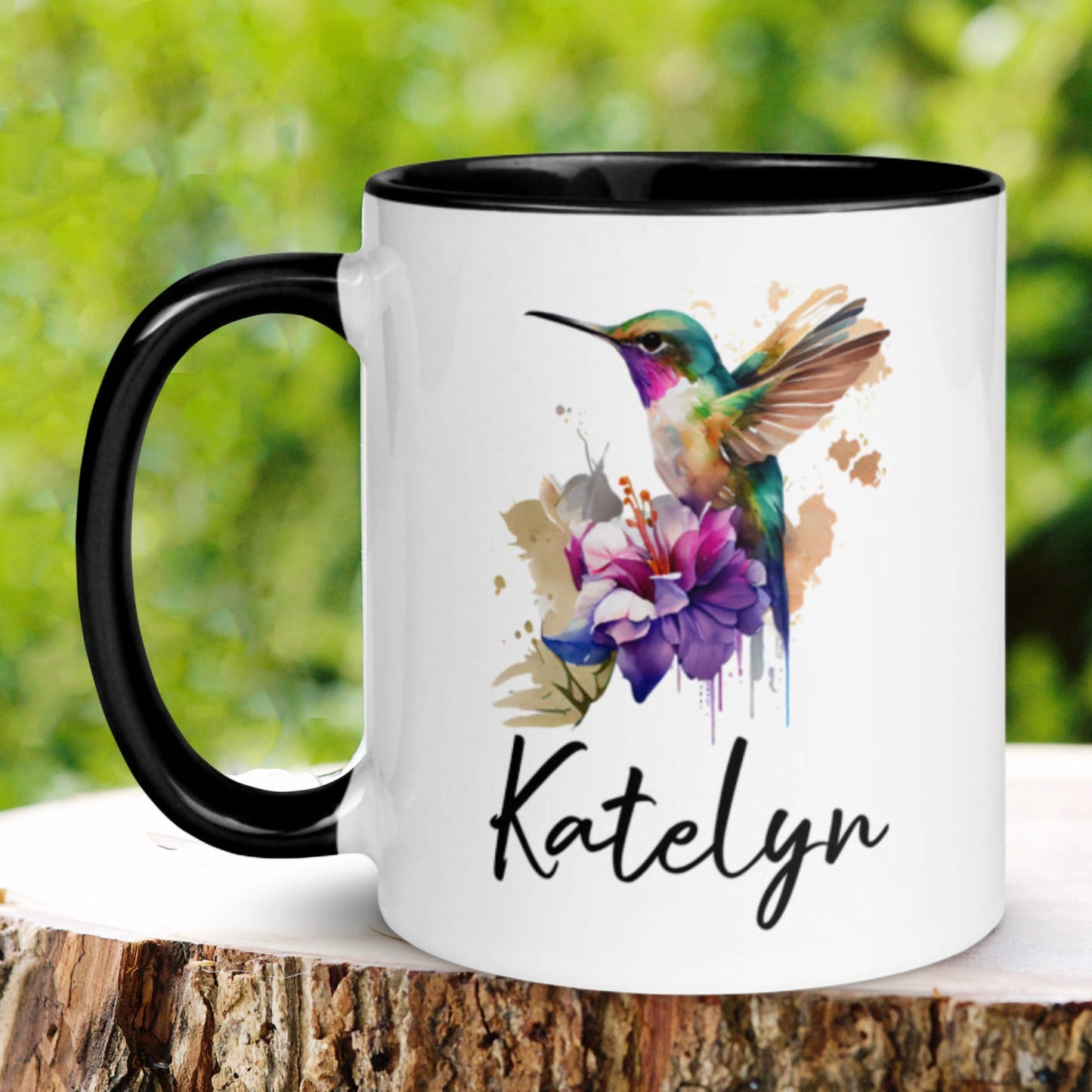 Personalized Hummingbird Mug, Bird Mug, Personalized Gift, Orchid Mug - Zehnaria - PETS & ANIMALS - Mugs