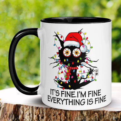 Christmas Mug, Christmas Gifts, Electrocuted Cat, Christmas Lights - Zehnaria - WINTER HOLIDAY - Mugs