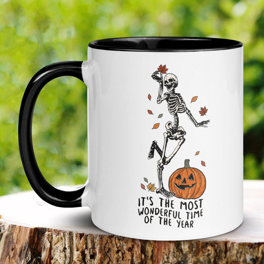 Halloween Mug, Halloween Gifts, Pumpkin Mug, Dancing Skeleton Mug - Zehnaria - HALLOWEEN - Mugs