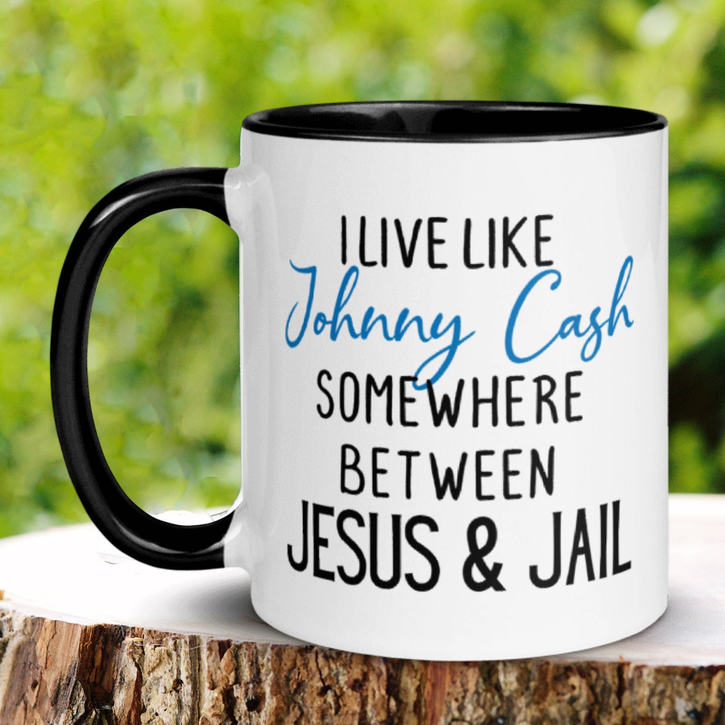 Johnny Cash Mug, Jesus and Jail Mug - Zehnaria - FUNNY HUMOR - Mugs