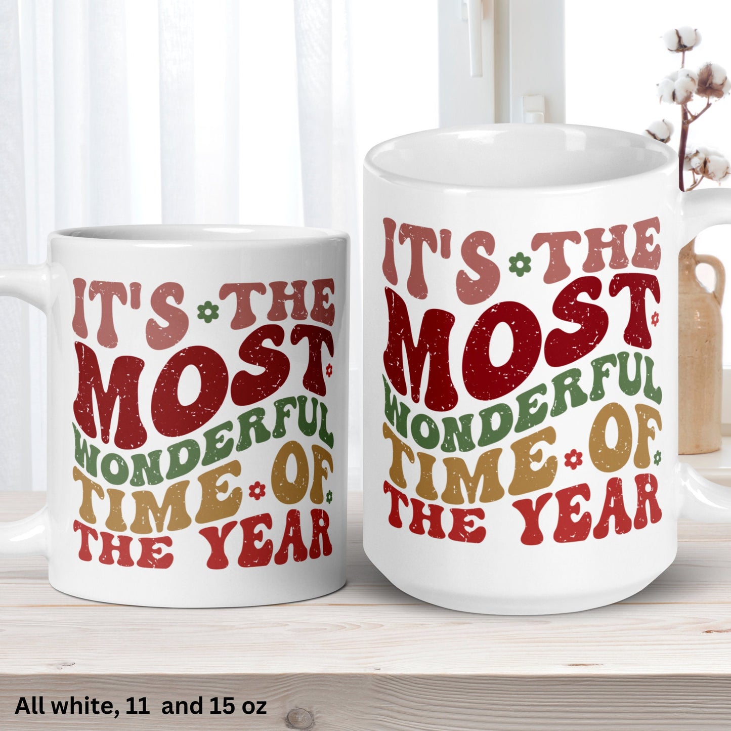 It's The Most Wonderful Time Of The Year, Christmas Gifts, Christmas Mug, Retro Christmas - Zehnaria - WINTER HOLIDAY - Mugs