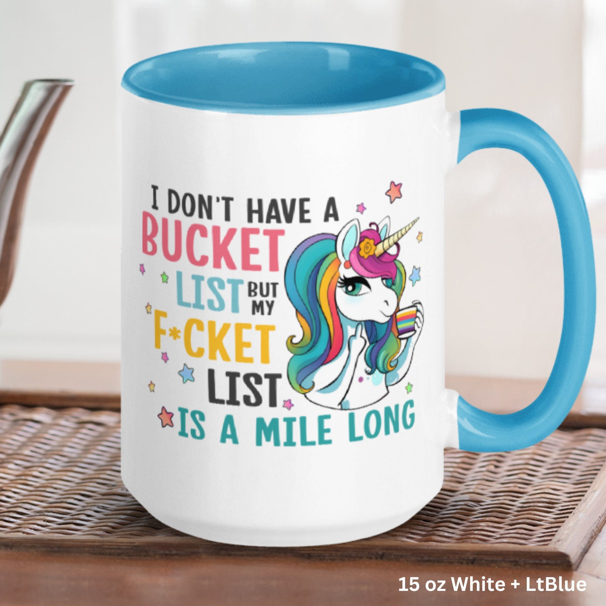 Funny Unicorn Mug, Sassy Mug, Bucket List Mug, Profanity Mug - Zehnaria - FUNNY HUMOR - Mugs