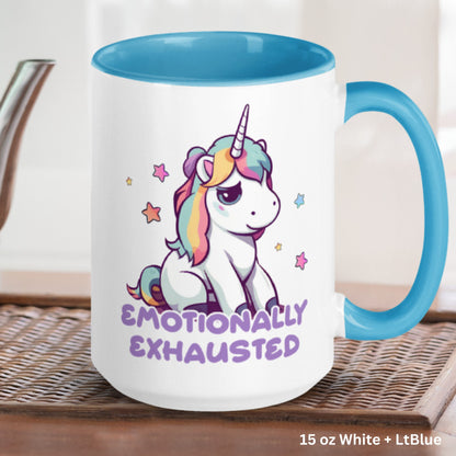 Funny Unicorn Mug, Sassy Mug, Emotionally Exhausted Mug, Mental Health Mug - Zehnaria - FUNNY HUMOR - Mugs