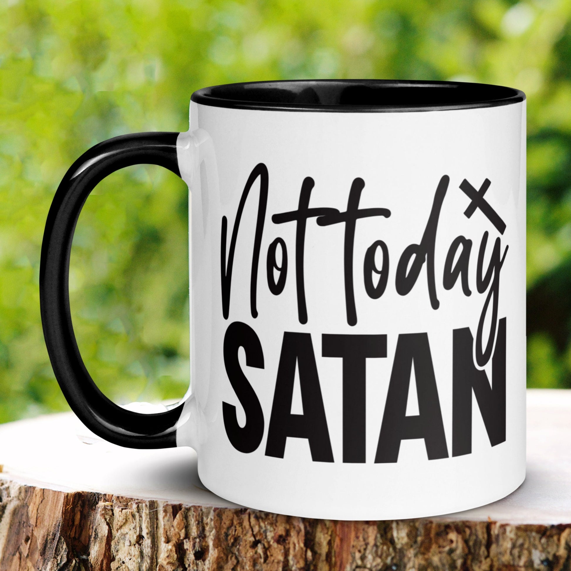 Christian Gifts, Christian Mugs, Not Today Satan, Inspiration Mug - Zehnaria - INSPIRE & MOTIVE - Mugs