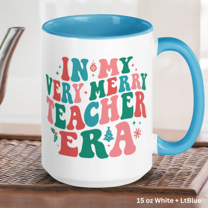 Teacher Gift for Christmas, Gift For Teacher Mug, Retro Christmas, Holiday Mug - Zehnaria - WINTER HOLIDAY - Mugs