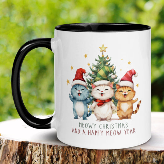 Christmas Gifts, Meowy Christmas, Happy New Year, Cat Mug - Zehnaria - WINTER HOLIDAY - Mugs