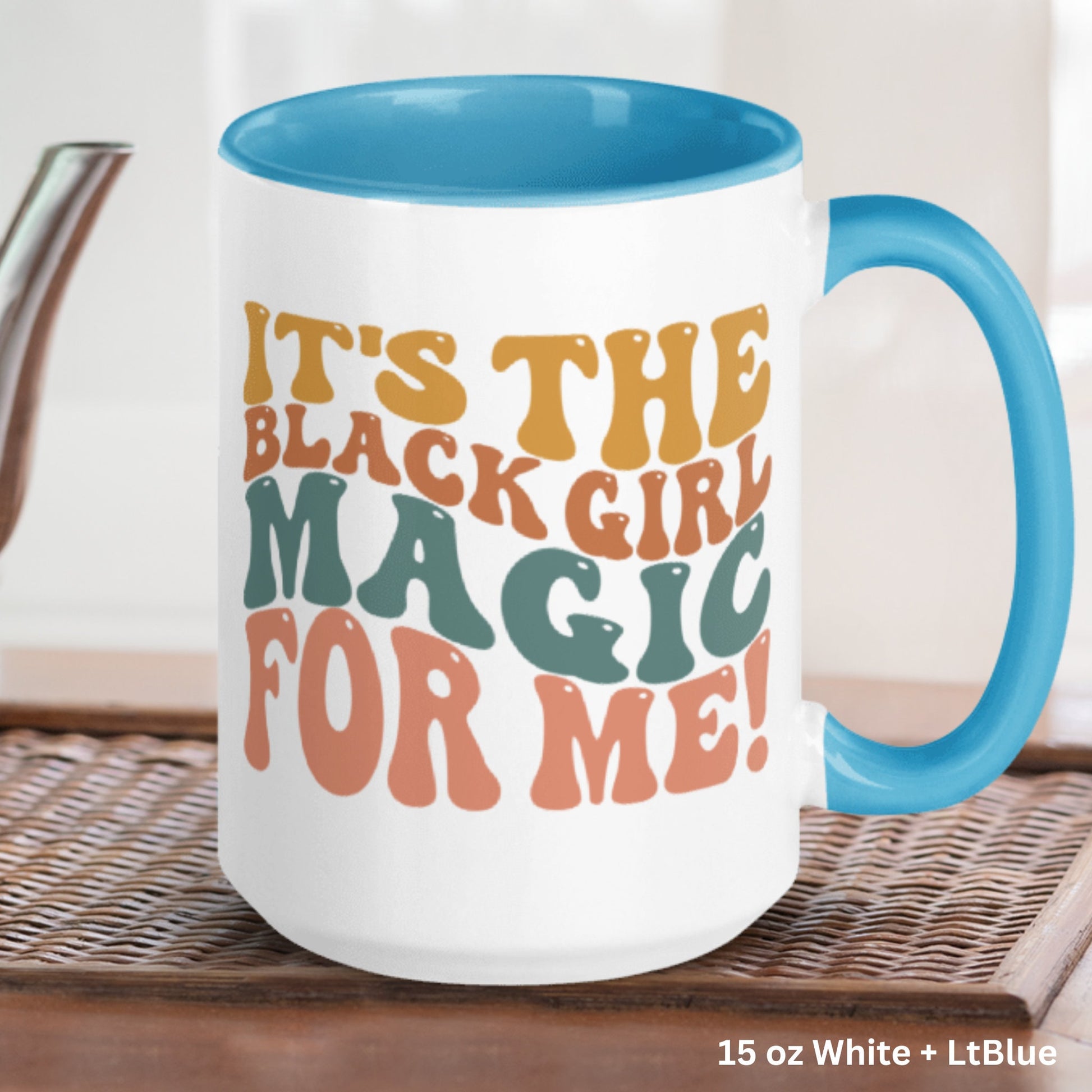 Black Girl Magic, Retro Black Art Coffee Mug, Black History Month, Black Pride - Zehnaria - CULTURAL - Mugs